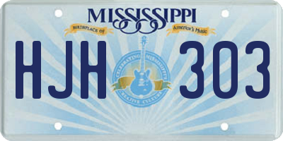 MS license plate HJH303