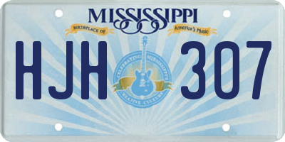 MS license plate HJH307