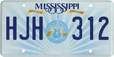 MS license plate HJH312