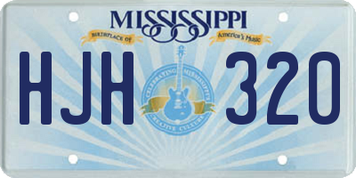 MS license plate HJH320