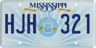 MS license plate HJH321