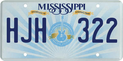 MS license plate HJH322