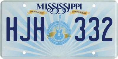 MS license plate HJH332