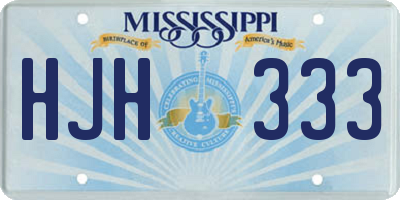 MS license plate HJH333
