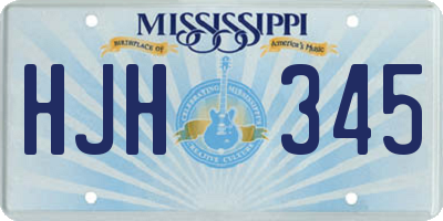 MS license plate HJH345