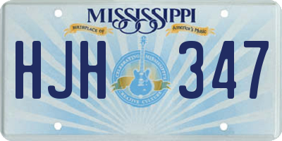 MS license plate HJH347