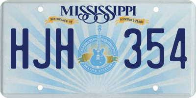 MS license plate HJH354