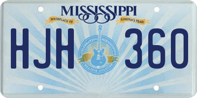 MS license plate HJH360