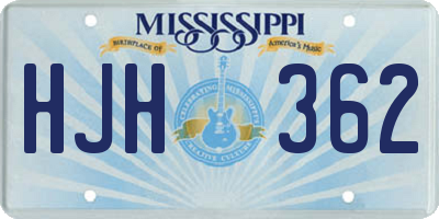 MS license plate HJH362