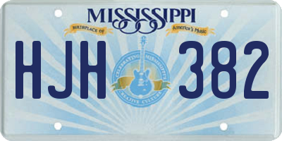 MS license plate HJH382