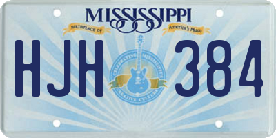 MS license plate HJH384