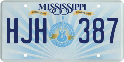 MS license plate HJH387