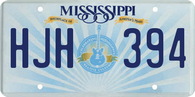 MS license plate HJH394