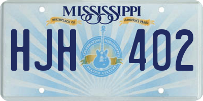MS license plate HJH402