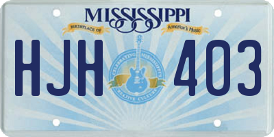 MS license plate HJH403