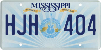 MS license plate HJH404