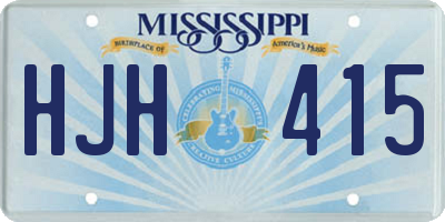 MS license plate HJH415