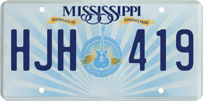 MS license plate HJH419