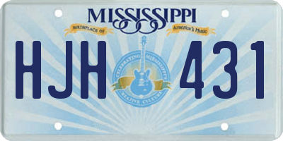 MS license plate HJH431