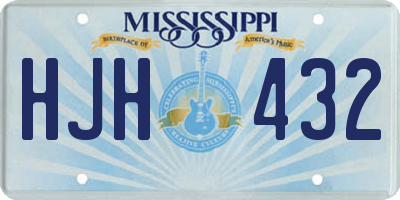 MS license plate HJH432