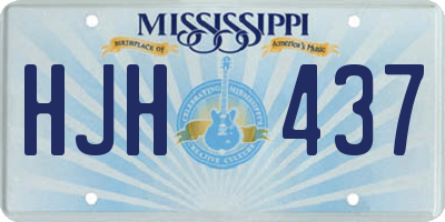 MS license plate HJH437