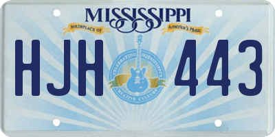 MS license plate HJH443