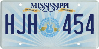 MS license plate HJH454