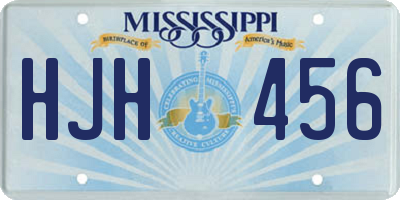 MS license plate HJH456