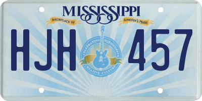 MS license plate HJH457