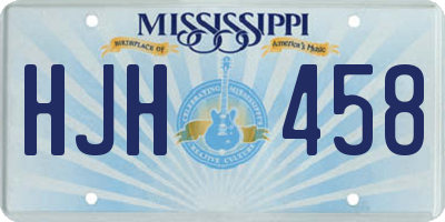 MS license plate HJH458