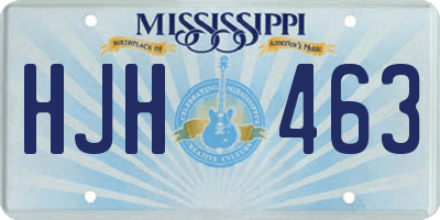 MS license plate HJH463