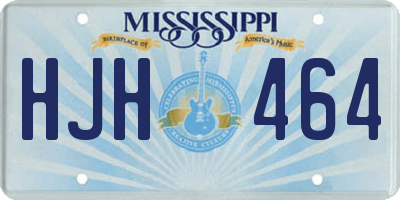 MS license plate HJH464