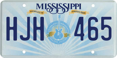 MS license plate HJH465