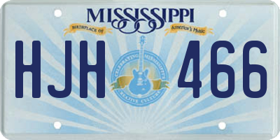 MS license plate HJH466