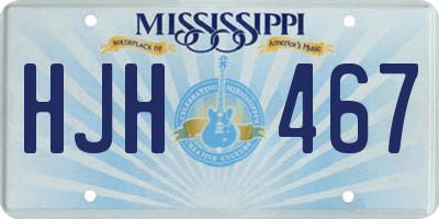 MS license plate HJH467