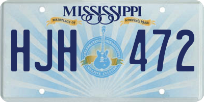 MS license plate HJH472