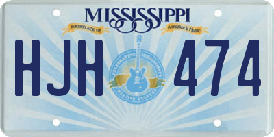 MS license plate HJH474