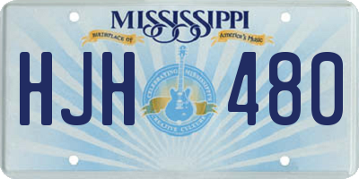 MS license plate HJH480