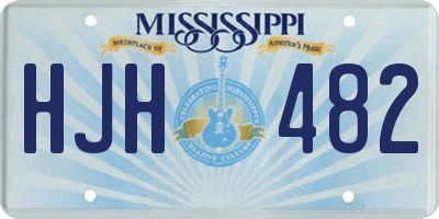 MS license plate HJH482