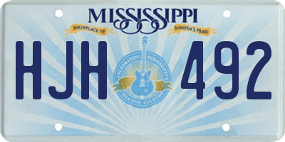 MS license plate HJH492