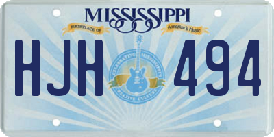 MS license plate HJH494