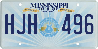 MS license plate HJH496