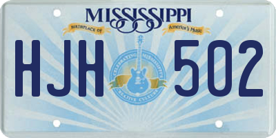 MS license plate HJH502