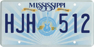 MS license plate HJH512