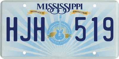 MS license plate HJH519