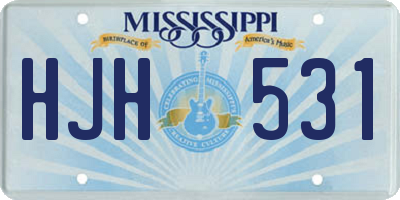 MS license plate HJH531
