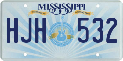 MS license plate HJH532