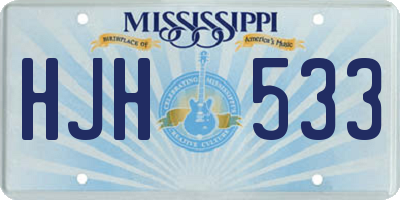 MS license plate HJH533