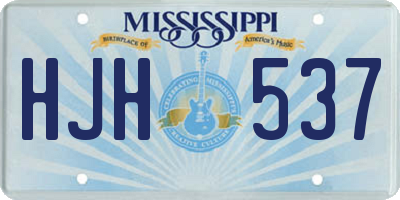 MS license plate HJH537