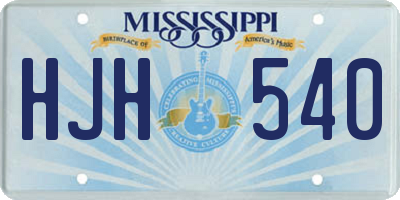 MS license plate HJH540